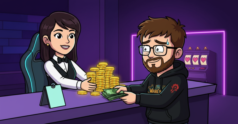 Matteo alla cassa del casinò cambia euro in token di Candy AI