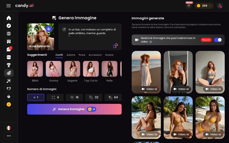 Immagini generate nel generatore di Candy AI