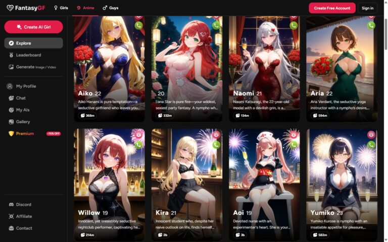 Catalogo Anime di FantasyGF con Aiko Naomi Aria Willow