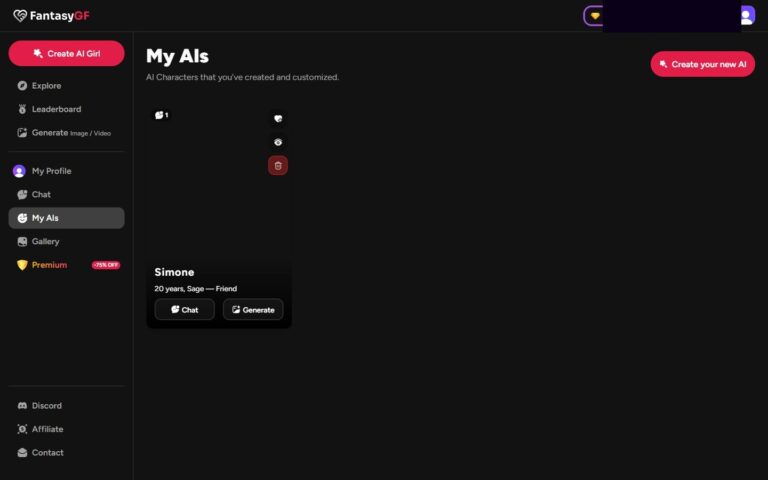 My AIs su FantasyGF con la scheda di Simone