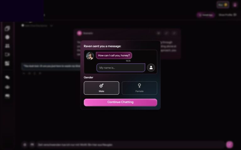 Onboarding chat di Kupid AI con genere e nome