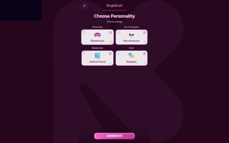 Builder Kupid AI step 5 personalità